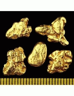Gold nuggets 24 carat purity 98.7%